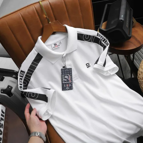 Áo Thun Nam Polo Cổ Bẻ Thêu SRB Tay Phối Sọc Cá Tính (Có size 3x)