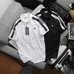 Áo Thun Nam Polo Cổ Bẻ Thêu SRB Tay Phối Sọc Cá Tính (Có size 3x)