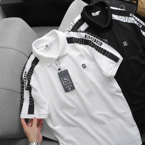 Áo Thun Nam Polo Cổ Bẻ Thêu SRB Tay Phối Sọc Cá Tính (Có size 3x)