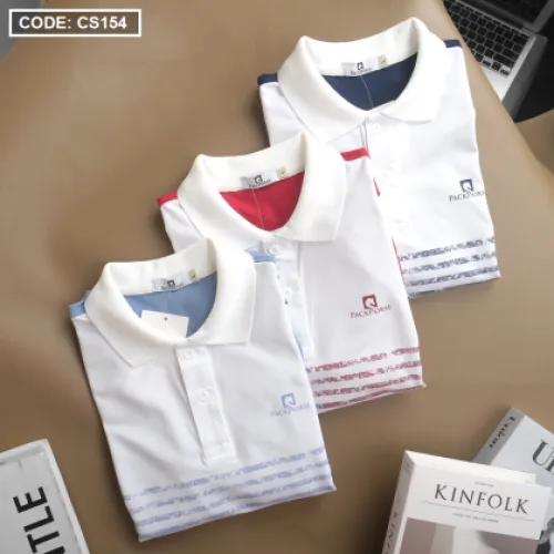Áo Thun Nam Polo In Sọc Màu Cao Cấp