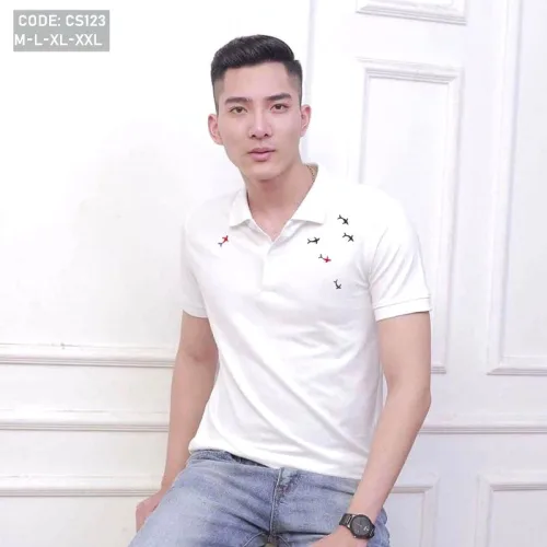 Áo Thun Nam Thêu Cá Mập Cao Cấp (Có Size 3XL)