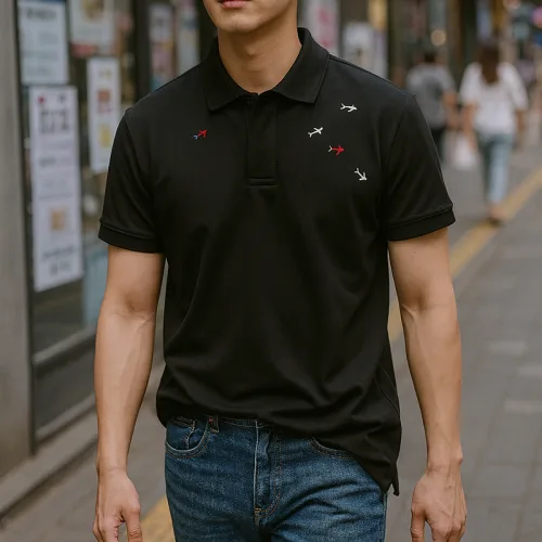 Áo Thun Nam Thêu Cá Mập Cao Cấp (Có Size 3XL)