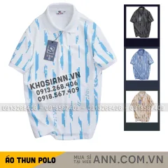 Áo Thun Polo Nam - Áo Thun Nam Cổ Bẻ In Họa Tiết Sọc Bền Đẹp Có Big Size