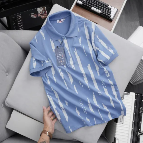 Áo Thun Polo Nam - Áo Thun Nam Cổ Bẻ In Họa Tiết Sọc Bền Đẹp Có Big Size