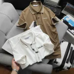 Áo Thun Polo Nam - Áo Thun Nam Cổ Bẻ Phối Sọc Cổ Và Tay Trước Ngực Thêu Logo Bền Đẹp Có Big Size
