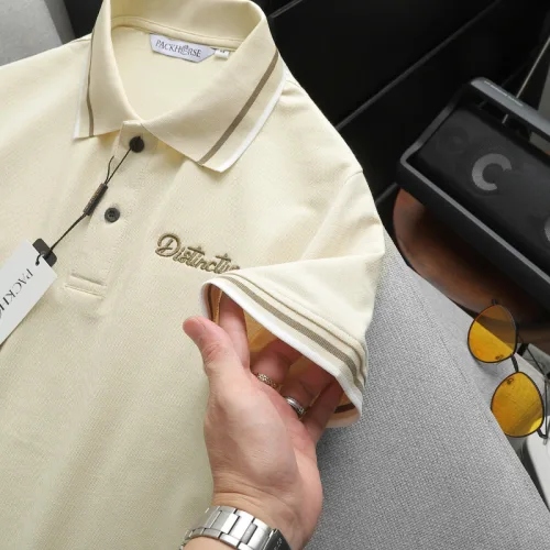 Áo Thun Polo Nam - Áo Thun Nam Cổ Bẻ Phối Sọc Cổ Và Tay Trước Ngực Thêu Logo Bền Đẹp Có Big Size