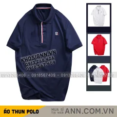 Áo Thun Polo Nam - Áo Thun Nam Cổ Bẻ Phối Sọc Và Thêu Logo Trước Ngực Bền Đẹp Có Big Size