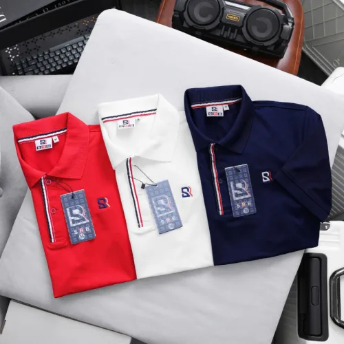 Áo Thun Polo Nam - Áo Thun Nam Cổ Bẻ Phối Sọc Và Thêu Logo Trước Ngực Bền Đẹp Có Big Size