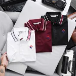 Áo Thun Polo Nam - Áo Thun Nam Cổ Bẻ Thêu Logo Trước Ngực Và Phối Sọc Chữ Cổ Áo Bền Đẹp Có Big Size
