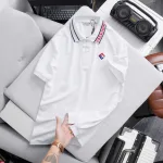 Áo Thun Polo Nam - Áo Thun Nam Cổ Bẻ Thêu Logo Trước Ngực Và Phối Sọc Chữ Cổ Áo Bền Đẹp Có Big Size