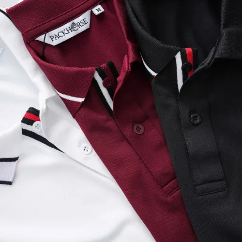 Áo Thun Polo Nam - Áo Thun Nam Cổ Bẻ Thêu Logo Trước Ngực Và Phối Sọc Chữ Cổ Áo Bền Đẹp Có Big Size