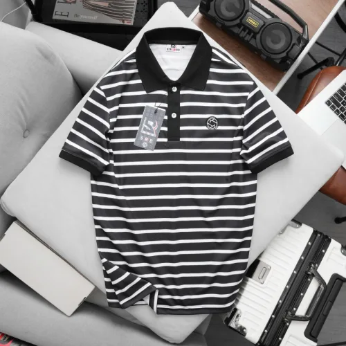 Áo Thun Polo Nam - Áo Thun Nam Phối Sọc Thêu Logo Trước Ngực Trẻ Trung Bigsize