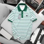 Áo Thun Polo Nam - Áo Thun Nam Phối Sọc Thêu Logo Trước Ngực Trẻ Trung Bigsize