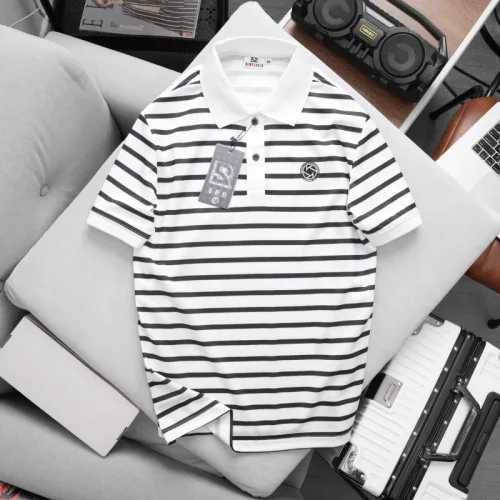 Áo Thun Polo Nam - Áo Thun Nam Phối Sọc Thêu Logo Trước Ngực Trẻ Trung Bigsize