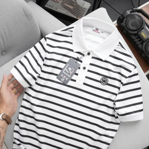 Áo Thun Polo Nam - Áo Thun Nam Phối Sọc Thêu Logo Trước Ngực Trẻ Trung Bigsize