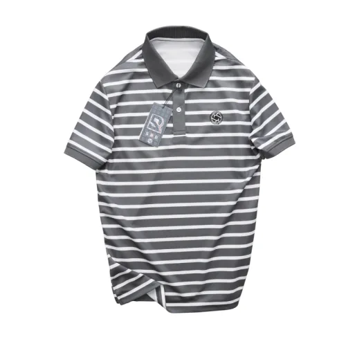 Áo Thun Polo Nam - Áo Thun Nam Phối Sọc Thêu Logo Trước Ngực Trẻ Trung Bigsize