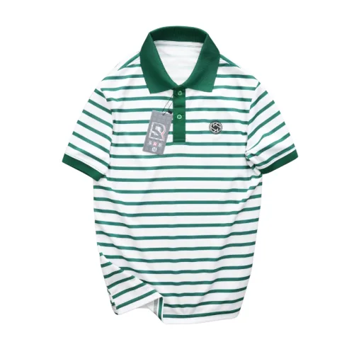 Áo Thun Polo Nam - Áo Thun Nam Phối Sọc Thêu Logo Trước Ngực Trẻ Trung Bigsize