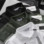Áo Thun Polo Nam Cổ Bẻ Phối Sọc Và Thêu Logo Trước Ngực Bền Đẹp Có Big Size