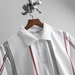 Áo Thun Polo Nam Cổ Bẻ Phối Sọc Và Thêu Logo Trước Ngực Bền Đẹp Có Big Size