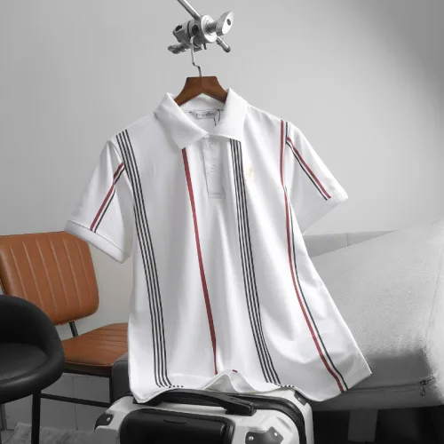 Áo Thun Polo Nam Cổ Bẻ Phối Sọc Và Thêu Logo Trước Ngực Bền Đẹp Có Big Size