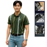 Áo Thun Polo Nam Cổ Bẻ Phối Sọc Và Thêu Logo Trước Ngực Bền Đẹp Có Big Size
