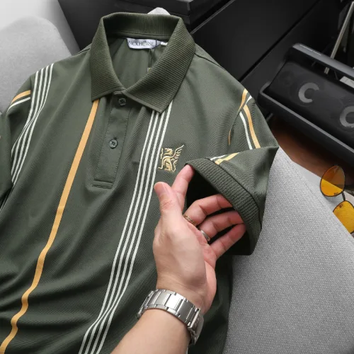 Áo Thun Polo Nam Cổ Bẻ Phối Sọc Và Thêu Logo Trước Ngực Bền Đẹp Có Big Size