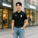 Áo Thun Polo Nam In Chữ Trước Ngực Và Vai Trái Cao Cấp Big Size
