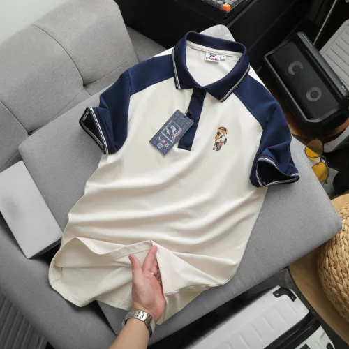 Áo Thun Polo Nam Phối Màu Và In Hình Gấu Trước Ngực BigSize Từ 50-90kg