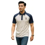 Áo Thun Polo Nam Phối Màu Và In Hình Gấu Trước Ngực BigSize Từ 50-90kg
