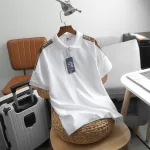 Áo Thun Polo Nam Phối Sọc Chữ Ở Vai Áo Có Big Size