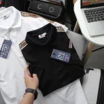 Áo Thun Polo Nam Phối Sọc Chữ Ở Vai Áo Có Big Size
