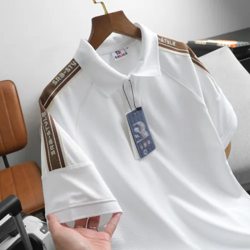 Áo Thun Polo Nam Phối Sọc Chữ Ở Vai Áo Có Big Size