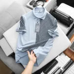 Áo Thun Polo Nam Phối Sọc Dọc Trước Ngực Và Tay Áo BigSize Từ 50-90kg