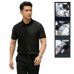 Áo Thun Polo Nam Phối Sọc Dọc Trước Ngực Và Tay Áo BigSize Từ 50-90kg