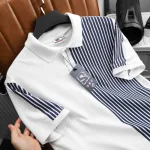 Áo Thun Polo Nam Phối Sọc Dọc Trước Ngực Và Tay Áo BigSize Từ 50-90kg