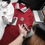 Áo Thun Polo Nam Phối Sọc In Logo Trước Ngực (Big Size)