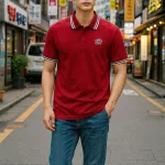 Áo Thun Polo Nam Phối Sọc In Logo Trước Ngực (Big Size)