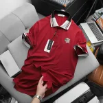 Áo Thun Polo Nam Phối Sọc In Logo Trước Ngực (Big Size)