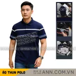 Áo Thun Polo Nam Phối Sọc Ngang Bigsize Từ 50-90kg