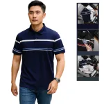 Áo Thun Polo Nam Phối Sọc Ngang Bigsize Từ 50-90kg