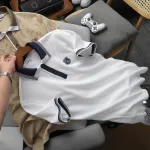 Áo Thun Polo Nam Thêu Logo Chữ N Style Trước Ngực Phối Viền Màu Tay Và Cổ Áo (Size 45-95kg)