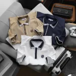 Áo Thun Polo Nam Thêu Logo Chữ N Style Trước Ngực Phối Viền Màu Tay Và Cổ Áo (Size 45-95kg)