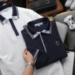 Áo Thun Polo Nam Thêu Logo Chữ N Style Trước Ngực Phối Viền Màu Tay Và Cổ Áo (Size 45-95kg)
