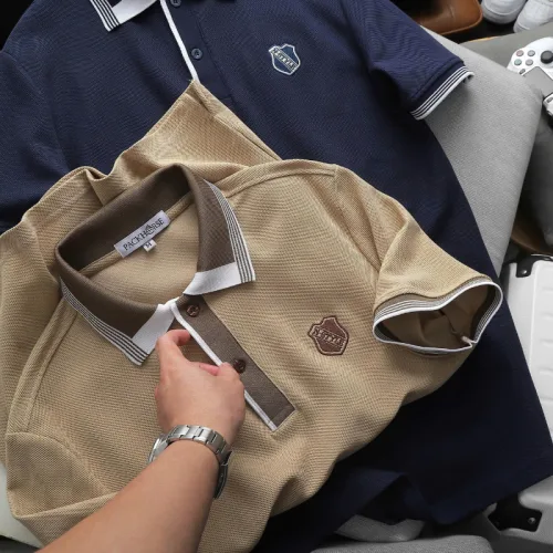 Áo Thun Polo Nam Thêu Logo Chữ N Style Trước Ngực Phối Viền Màu Tay Và Cổ Áo (Size 45-95kg)