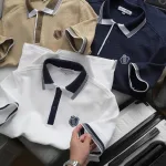 Áo Thun Polo Nam Thêu Logo Chữ N Style Trước Ngực Phối Viền Màu Tay Và Cổ Áo (Size 45-95kg)