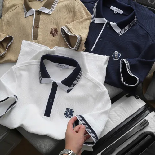 Áo Thun Polo Nam Thêu Logo Chữ N Style Trước Ngực Phối Viền Màu Tay Và Cổ Áo (Size 45-95kg)
