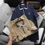 Áo Thun Polo Nam Thêu Logo Chữ N Style Trước Ngực Phối Viền Màu Tay Và Cổ Áo (Size 45-95kg)