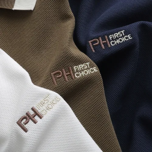 Áo Thun Polo Nam Thêu Logo Chữ Ph First Choice Trước Ngực Và Phối Viền Màu