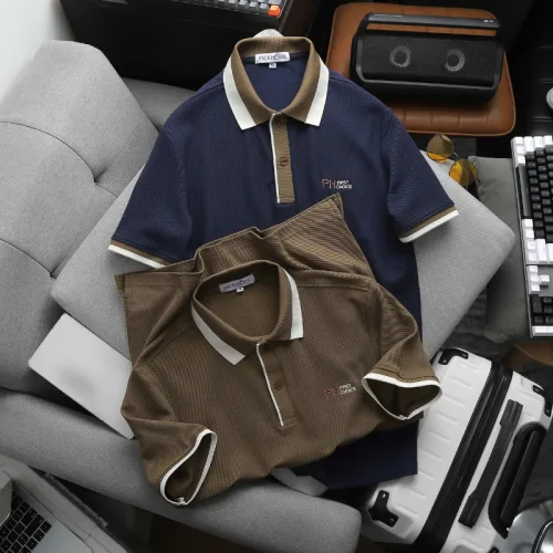 Áo Thun Polo Nam Thêu Logo Chữ Ph First Choice Trước Ngực Và Phối Viền Màu