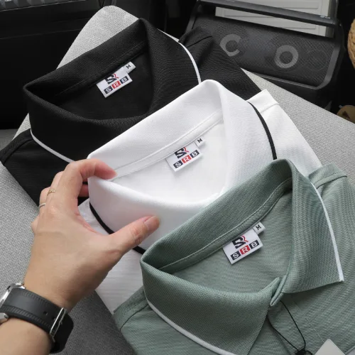 Áo Thun Polo Srn Giri Nam Phối Sọc Ngang Trước Ngực Và Tay Áo BigSize Từ 50-90kg
